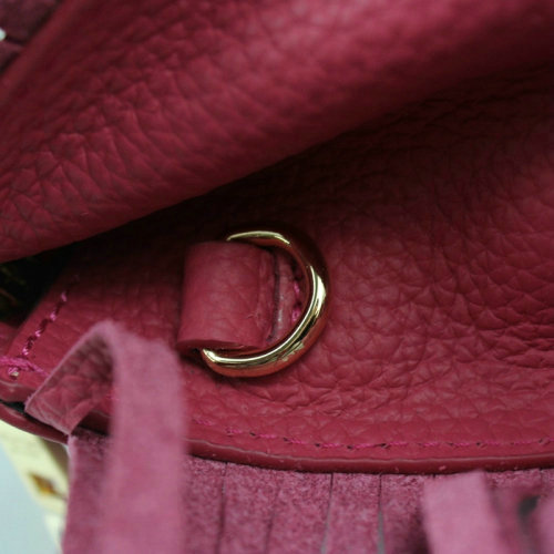2014 Prada  grained calf leather shoulder bag BT6043 rosered - Click Image to Close
